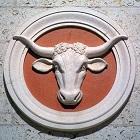 Stone architectural decor of a longhorn